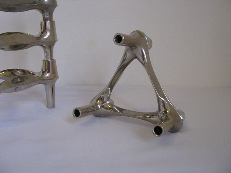 Set Of 5 , 1970s " Bmf " Modular Candle Holders Designed By Fritz Nagel & Ceasar Stoffi