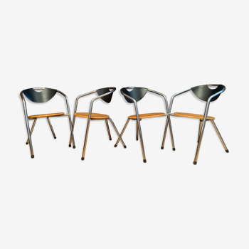 Set of four Plurima chairs, Italy, 1980s