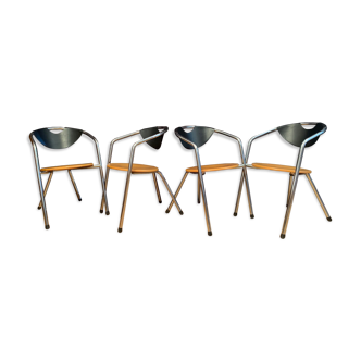 Set of four Plurima chairs, Italy, 1980s