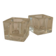 Square glass candlestick pair