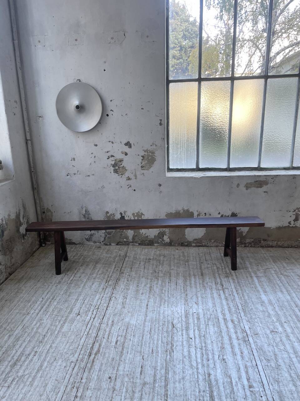 Solid oak bench 230 cm