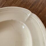 Large serving or presentation dish in beige ceramic - vintage