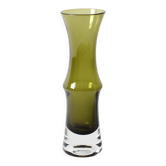 Petit vase en verre vert olive - Tamara Aladin Riihimäen Lasi Finlande années 1960