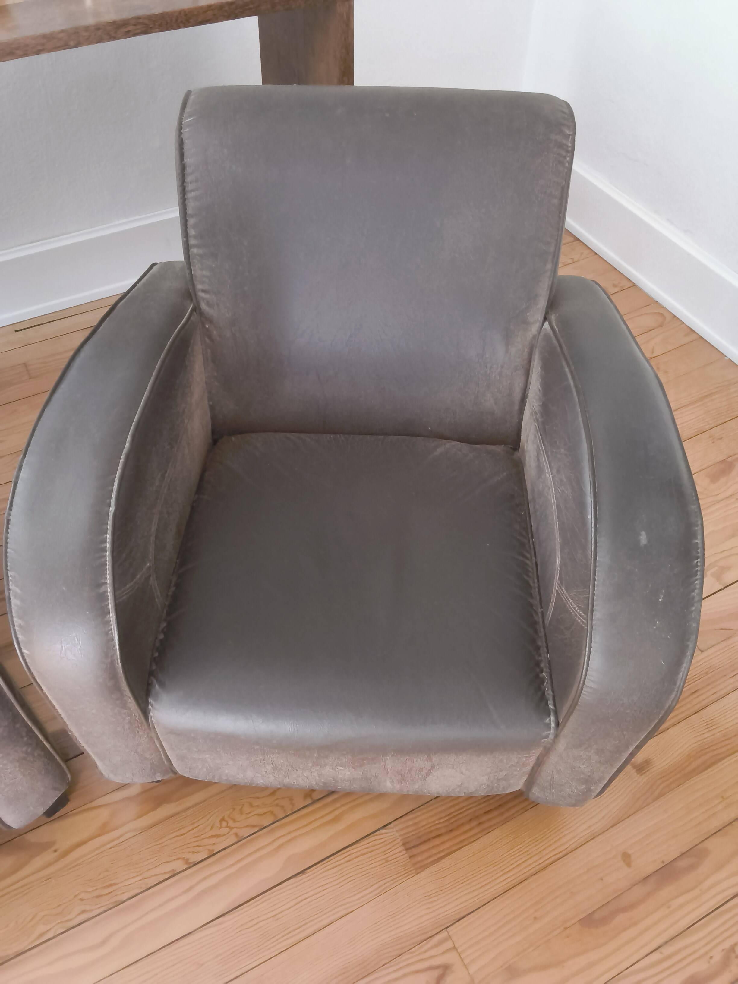 Pair of club armchairs