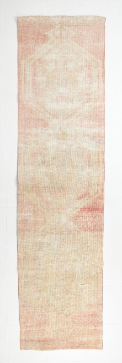 3x11 faded color turkish runner rug 340x86cm