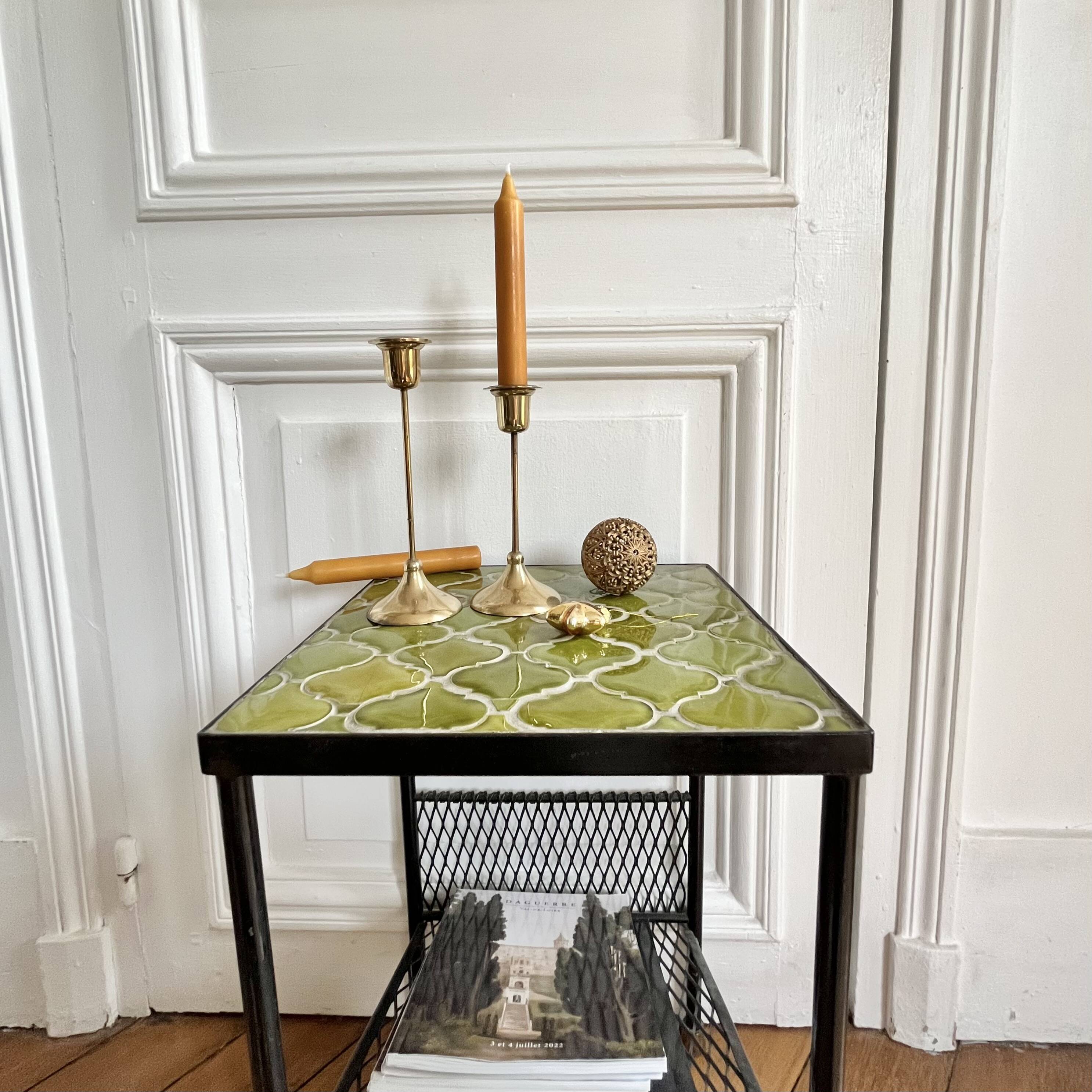 Pair of Scandinavian style brass candlesticks