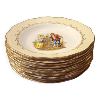 Set of 10 deep plates l'Amandinoise Romantique