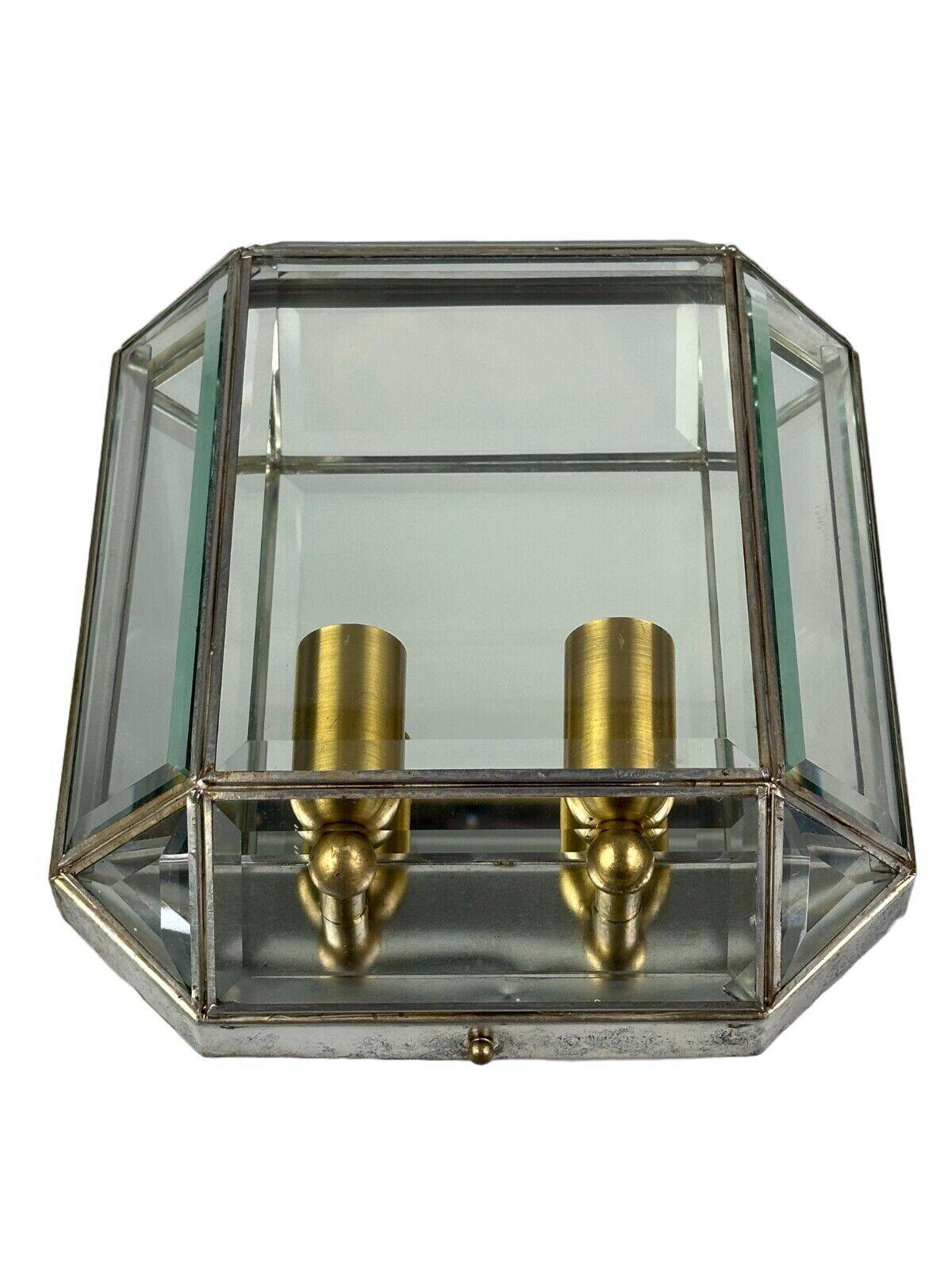 60s 70s wall lamp wall light glass & metal vintage space age design