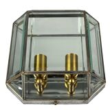 60s 70s wall lamp wall light glass & metal vintage space age design