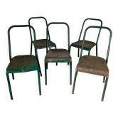 Ensemble de 5 chaises vertes