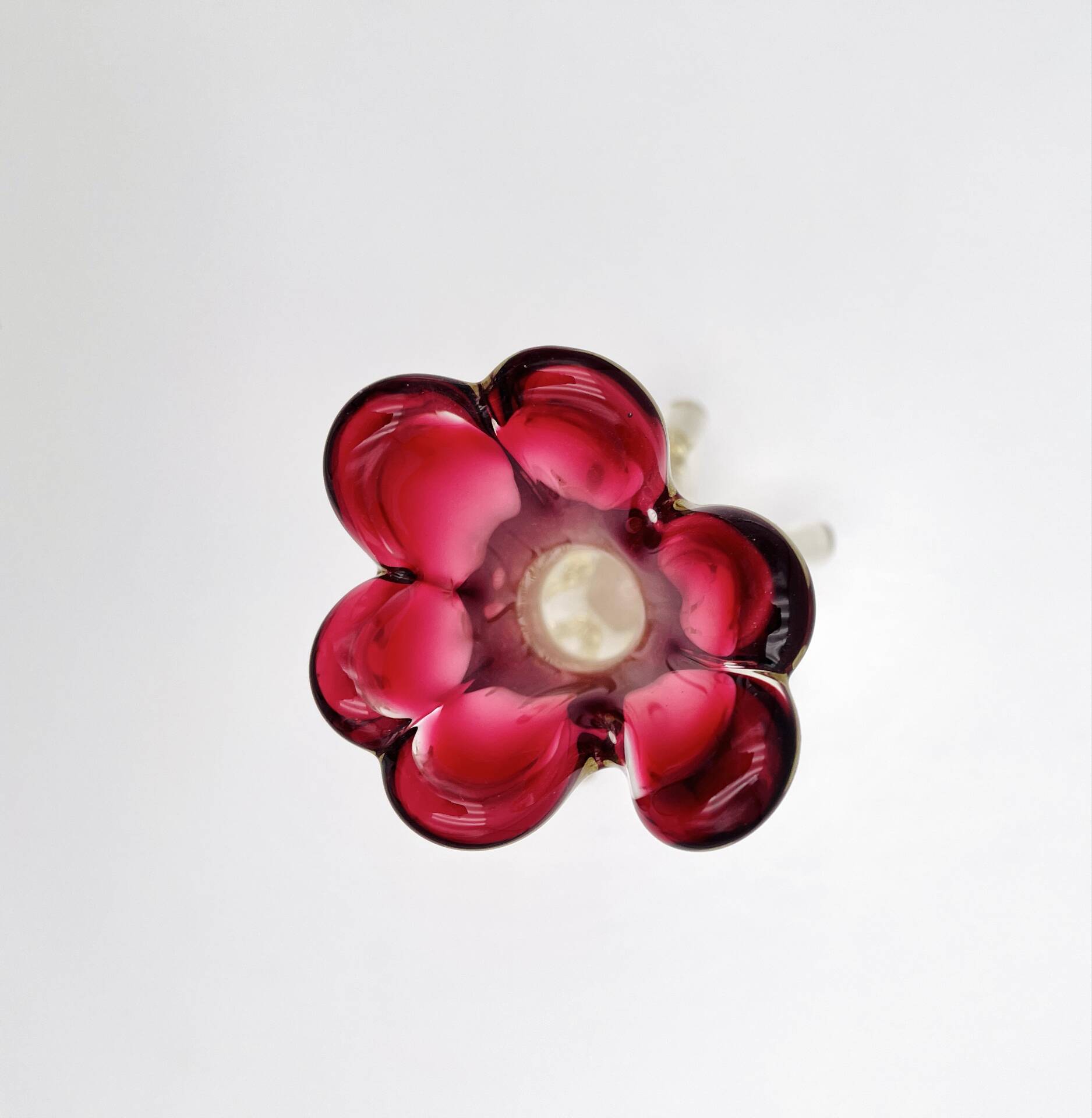 Murano Sommerso Vase Sculpture "Chambord" – Ruby Red & Champagne
