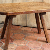 Brutalist oak coffee table