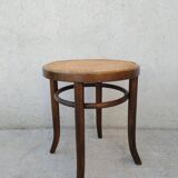 Curved wood cane bistro stool