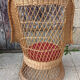 Rattan high back armchair, vintage, 60s