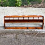 Solid wood wall shelf with 6 hooks coat rack