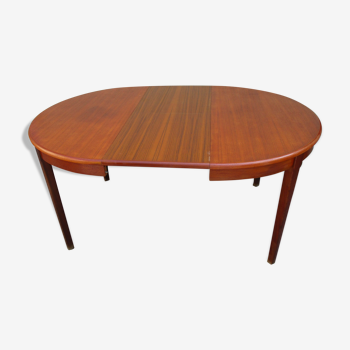 Table ronde scandinave teck rallonge