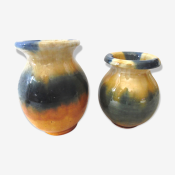 Two vases in ceramic of vallauris
