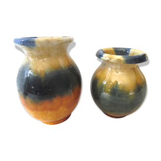 Two vases in ceramic of vallauris