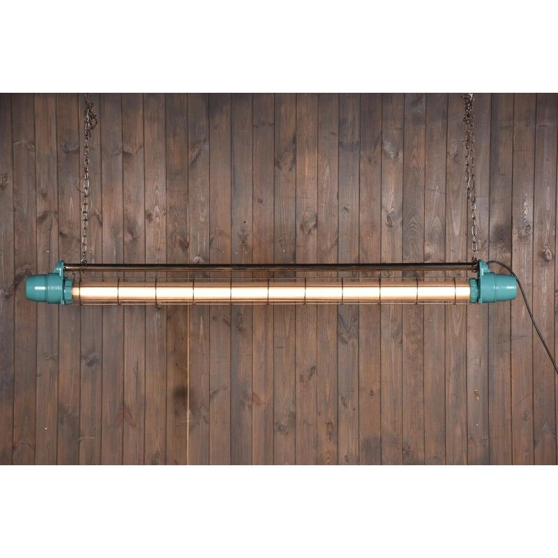 Industrial refurbished cage blue lamp