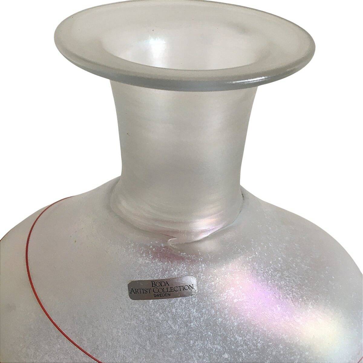 Frosted blown glass vases - (Galaxy Red model) by Bertil Vallien, Sweden 1986
