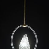 Charming Transparent Art Decò Barovier e Toso Pendant Light Murano Glass, 1940s