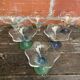 Set of 6 Ice Cream Bowls Design LA ROCHERE Coloured Glass France #D848