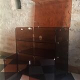 Vintage HI-FI cabinet in smoked plexiglass, Circa 1970