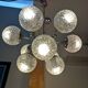 Lustre scandinave spoutnik atomic ice glass 1970s