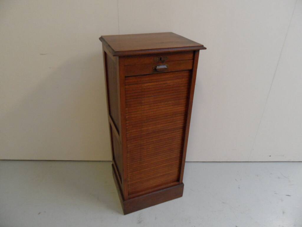 Antique filing cabinet with roller shutter