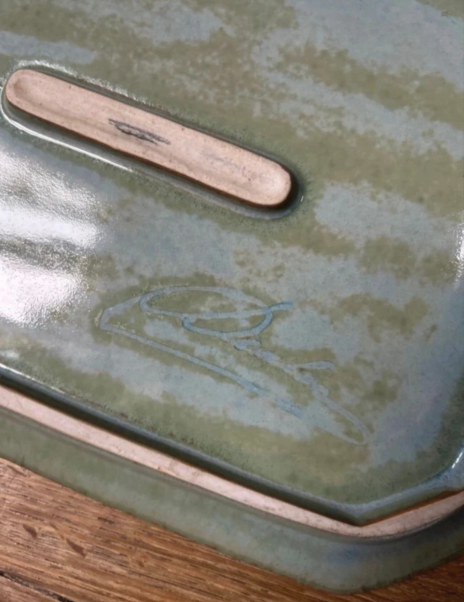 Set of 4 cups and 1 signed brutalist tray.