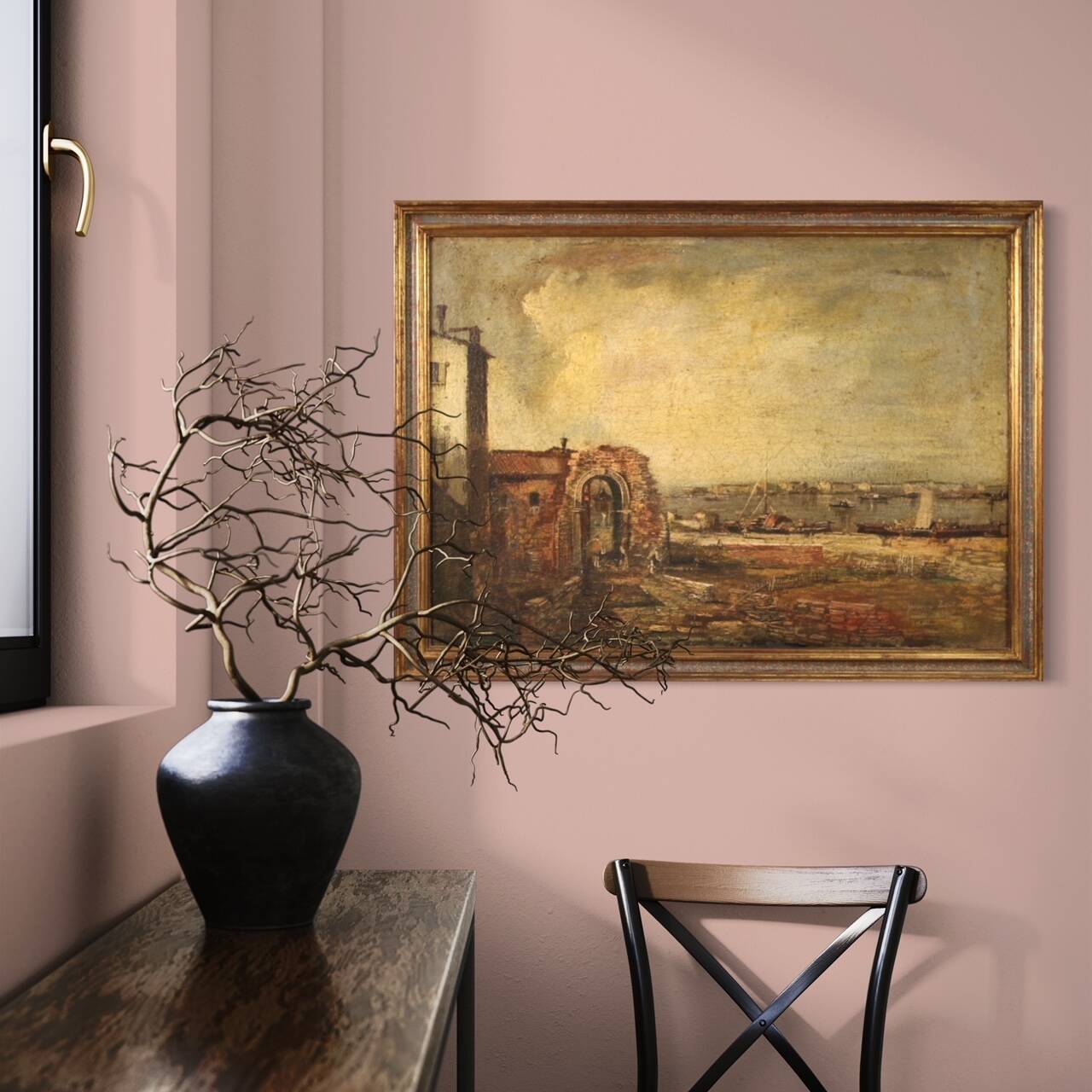 Italian seascape painting oil on canvas
