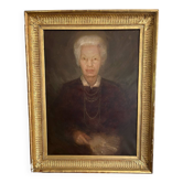 Grand portrait ancien huile sur toile encadré
