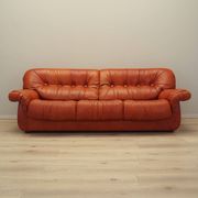Canapé en cuir rouge, design italien, années 1970, fabricant : PelleRossi