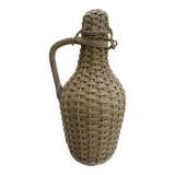 Bottle in wicker glass scoubidou