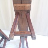 Pair of old benches in chene