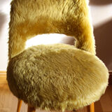 Fauteuil moumoute moutarde pour enfant