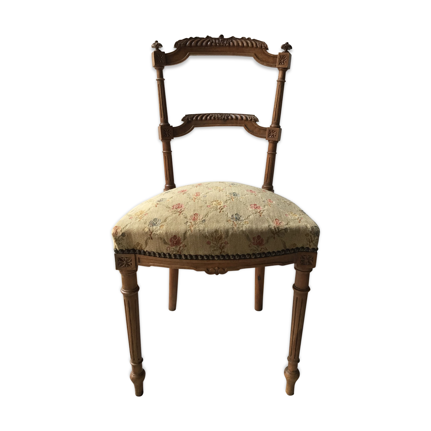 Carved wood-lined chair