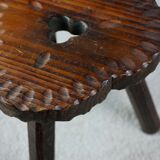 Pair of wooden stools, Spanish folk art