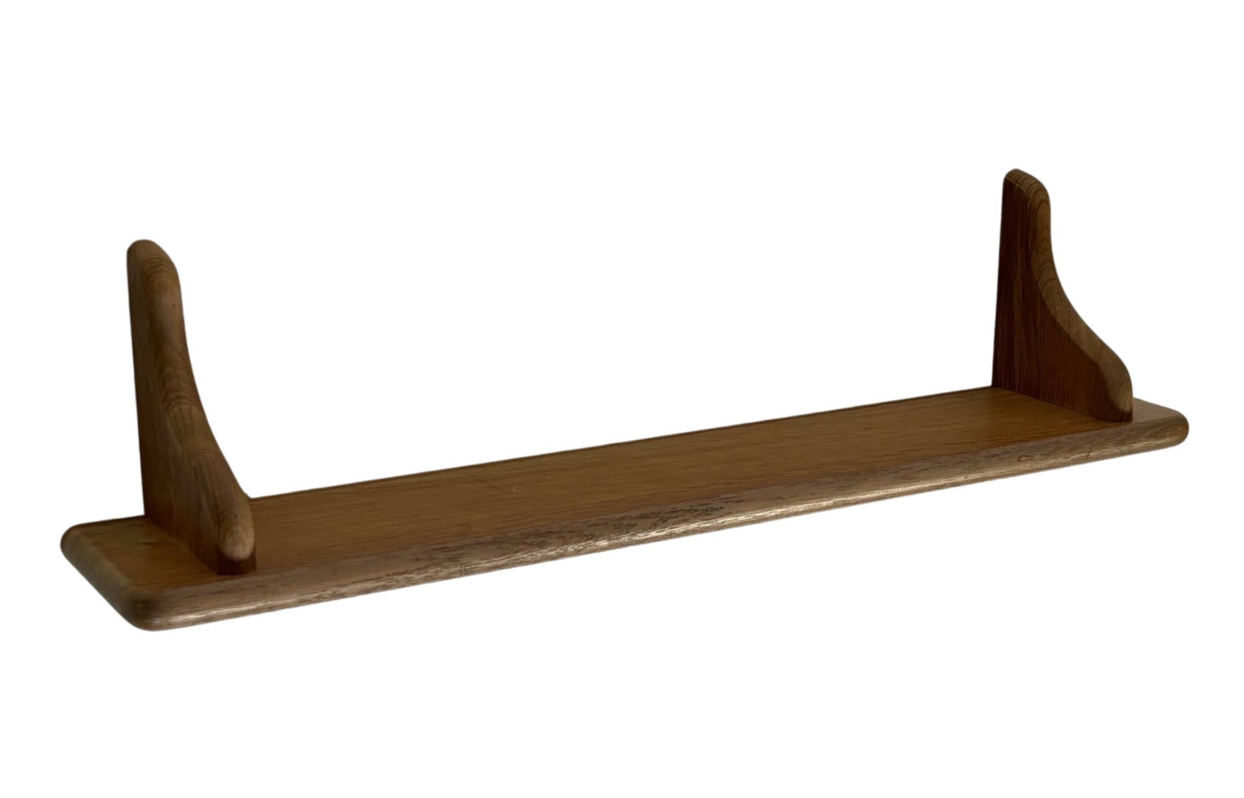 Vintage oak wall shelf book shelf 1970s wood minimalist design