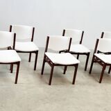 Set of six boucle dining chairs