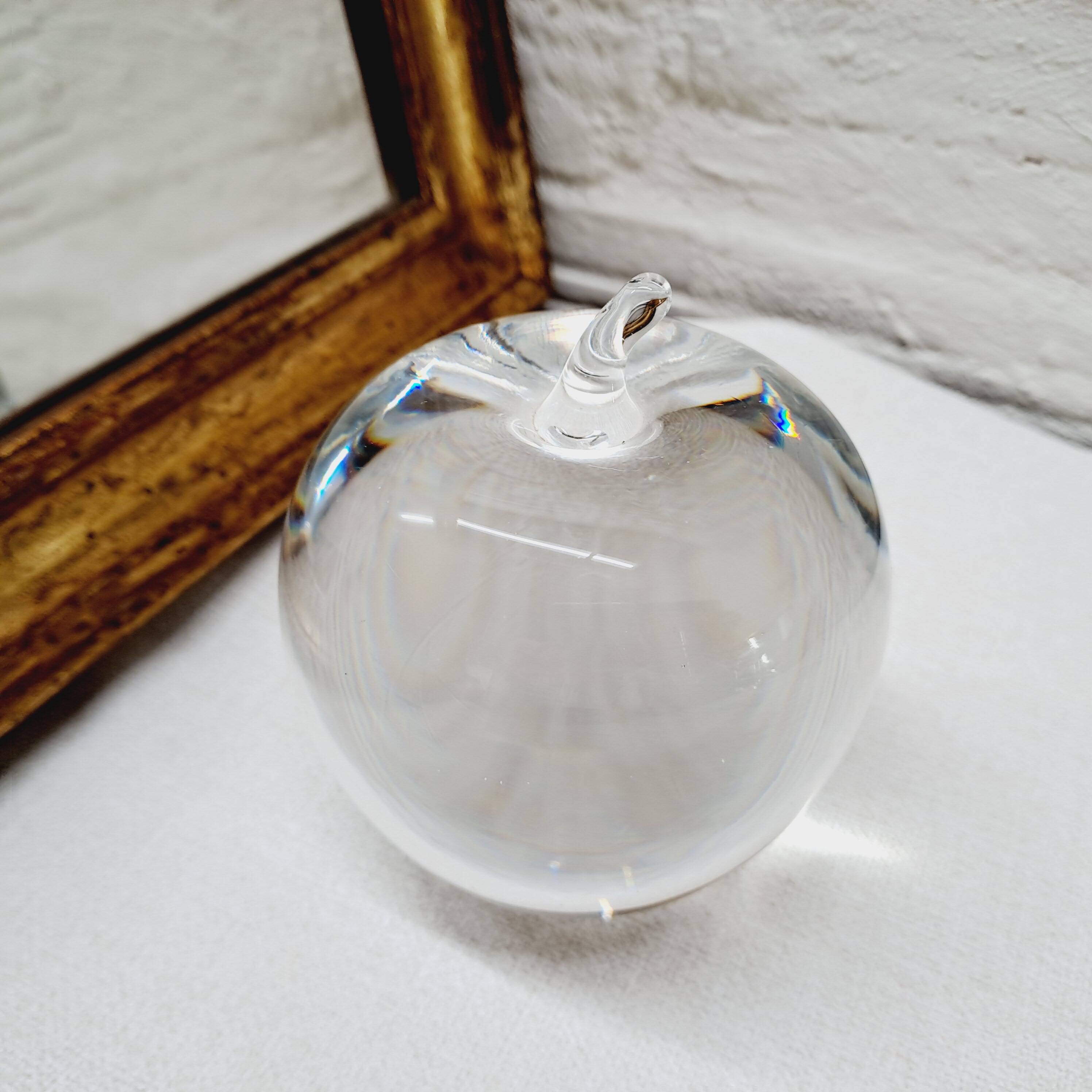 Apple glass paperweight