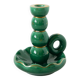 ceramic candle holder, Green & Gold, 1960
