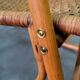 Mid-century bamboo and brass rocking chair and side table from fm, 1950s, set of 2.