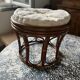 Pouf rattan stool from the 70s.