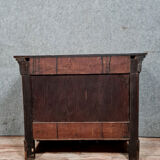 Lady chest of drawers Louis Philippe period in solid walnut around 1830