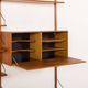 Hansen and Guldborg teak wall unit with a bar cabinet, Denmark 1950s