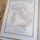 L'Italie ancienne, carte ancienne, imprimée en 1852.