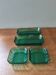 Set of 4 vintage green glass dishes