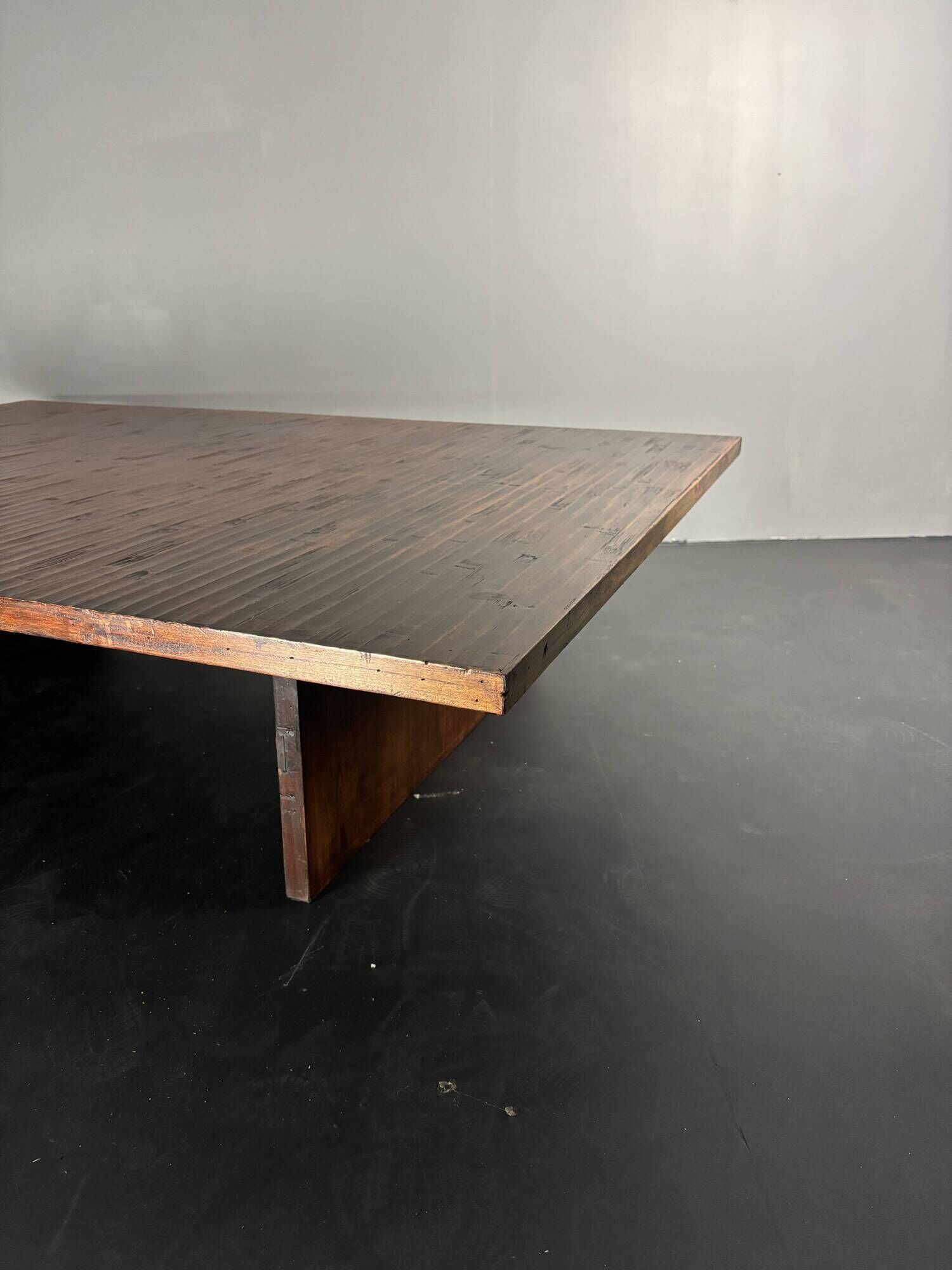 Low Japandi bamboo wabi sabi coffee table by Axel Vervoordt, Belgium 1980s