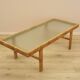Glass and wicker side table, Danish design, 1970s, made in Denmark